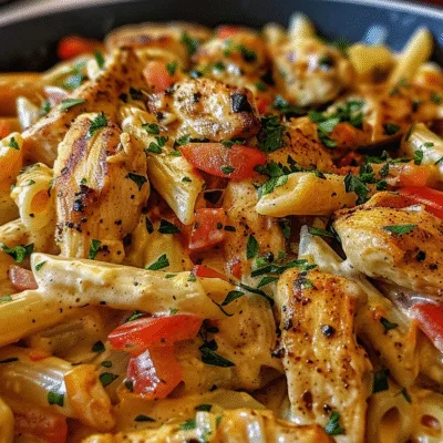 One Pot Creamy Cajun Chicken Penne
