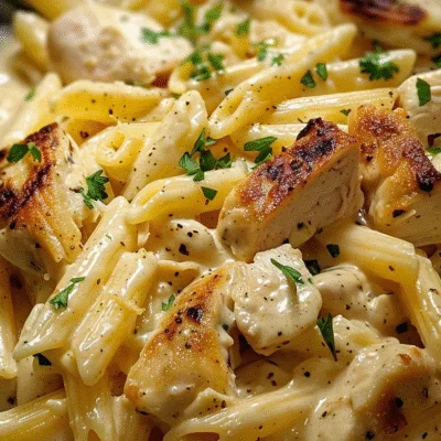 One Pot Creamy Garlic Butter White Cheddar Chicken Pasta