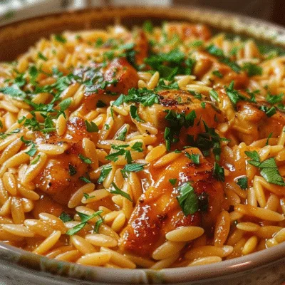 One Pot Creamy Honey BBQ Chicken Orzo