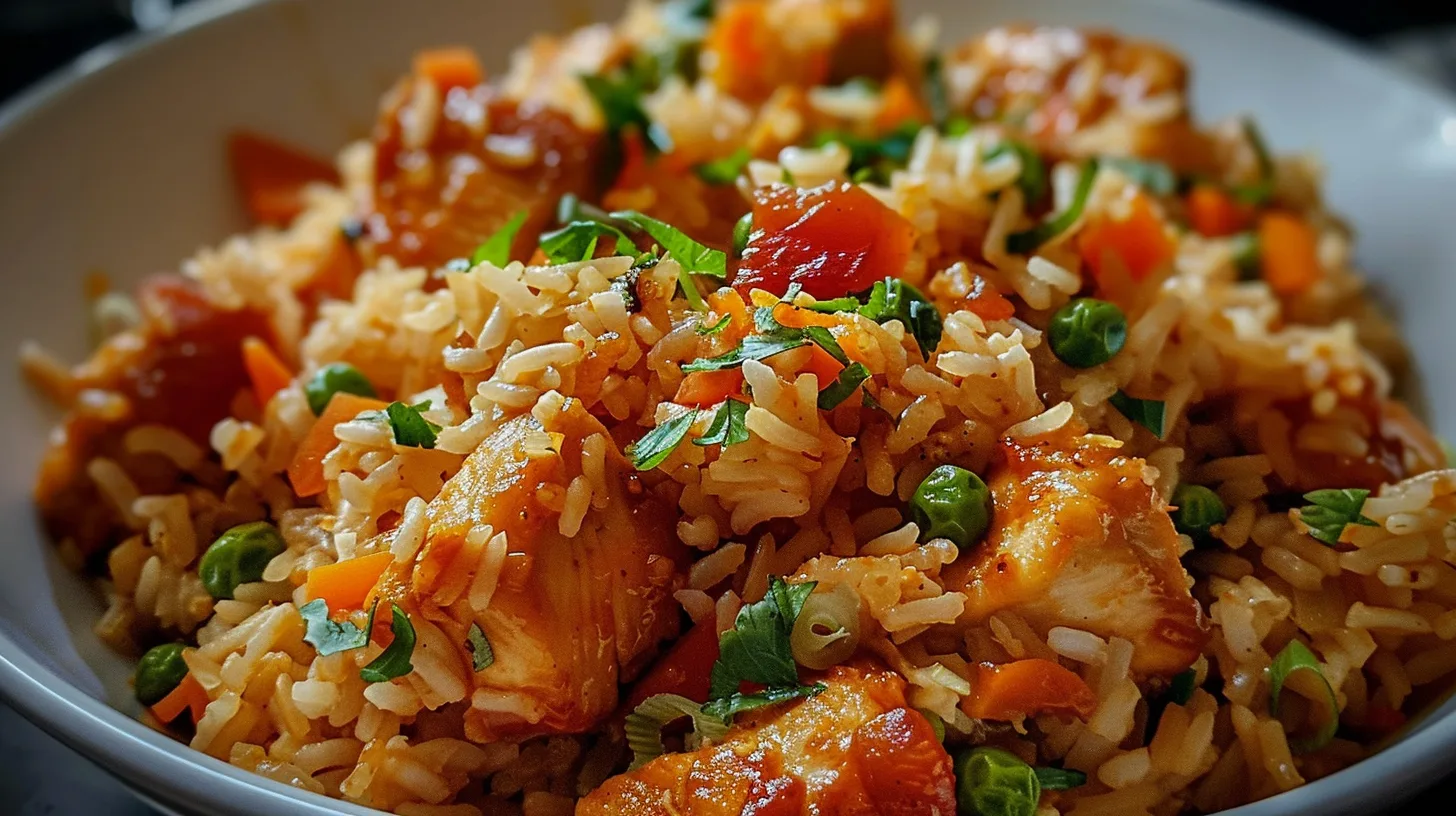 The Ultimate One Pot Sweet Heat Buffalo Chicken Rice You’ll Crave