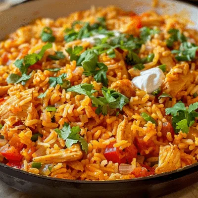 One Skillet Buffalo Ranch Chicken Rice
