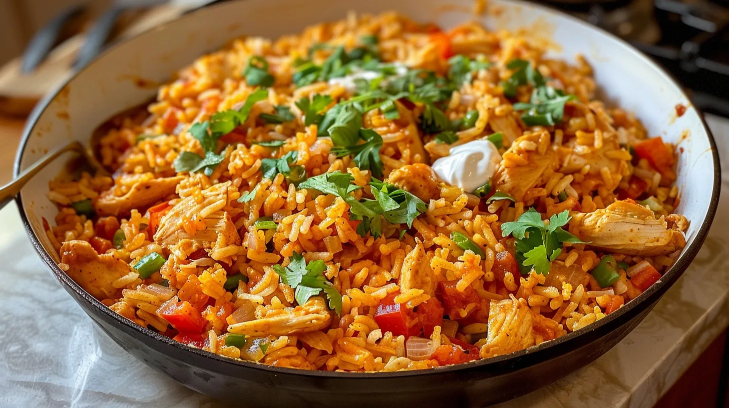 The Ultimate One Skillet Buffalo Ranch Chicken Rice You’ll Crave