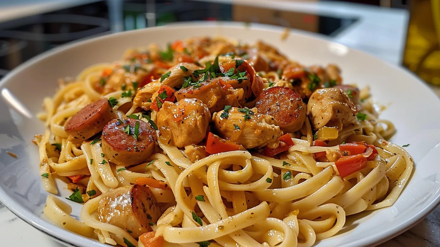 The Spicy Cajun Sausage & Chicken Linguine You’ll Crave Weekly