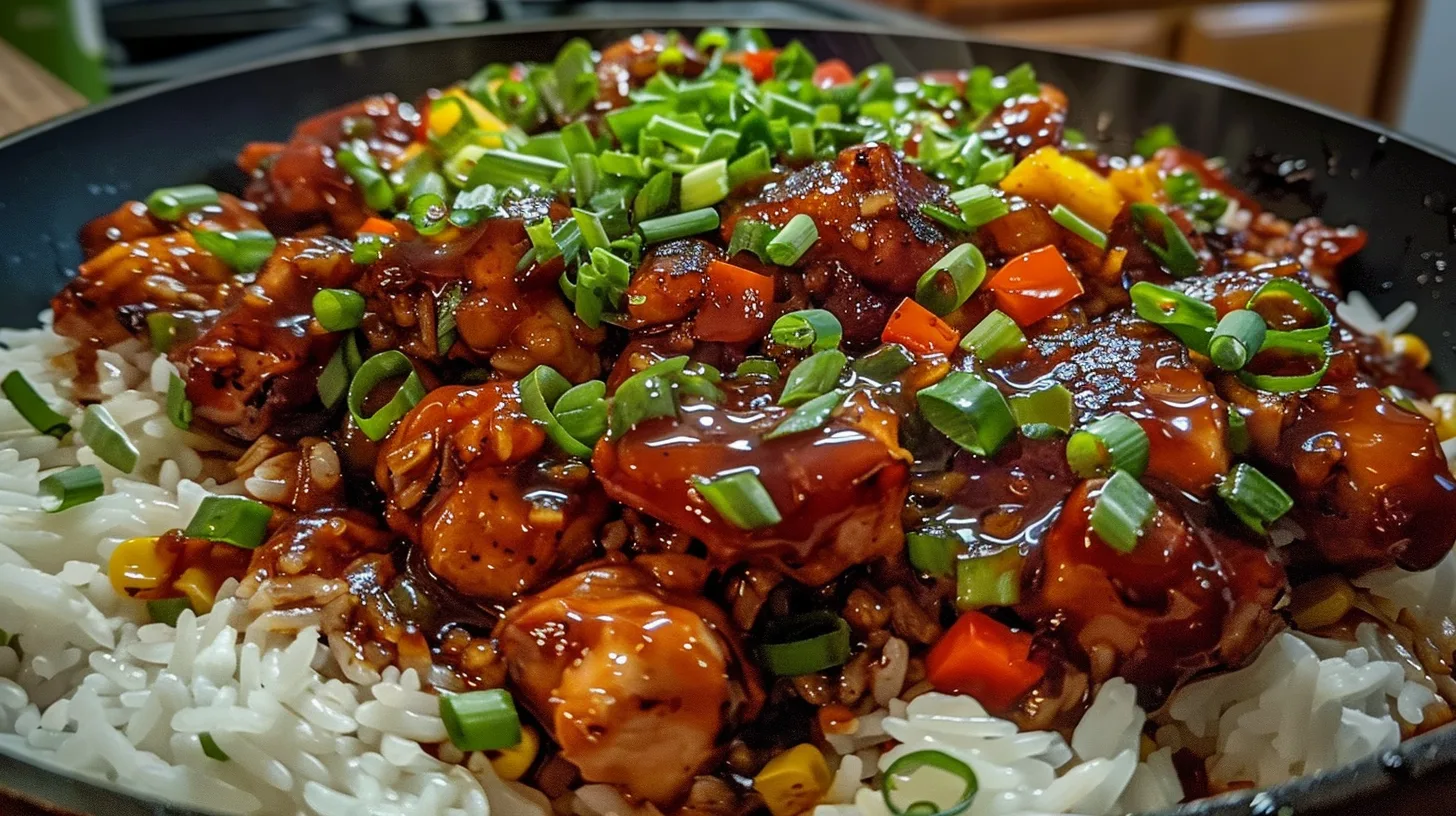 The Ultimate Sticky Honey BBQ Chicken Rice Skillet You’ll Crave
