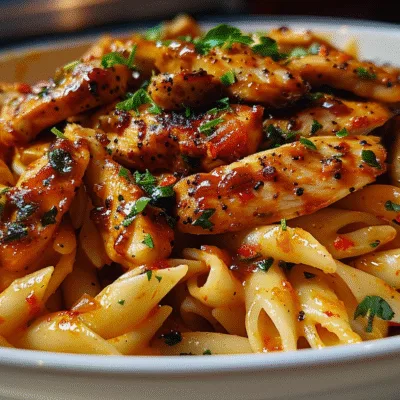 Sticky Honey BBQ Pepper Jack Chicken Pasta