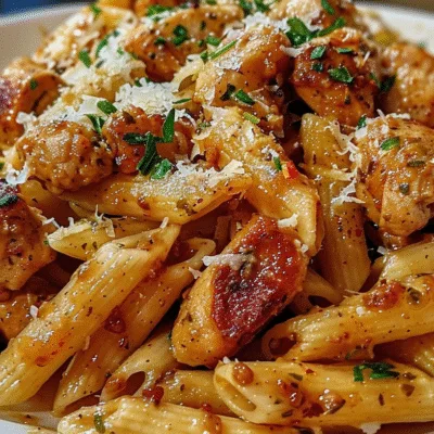 Sticky Honey Cajun Parmesan Chicken And Sausage Penne
