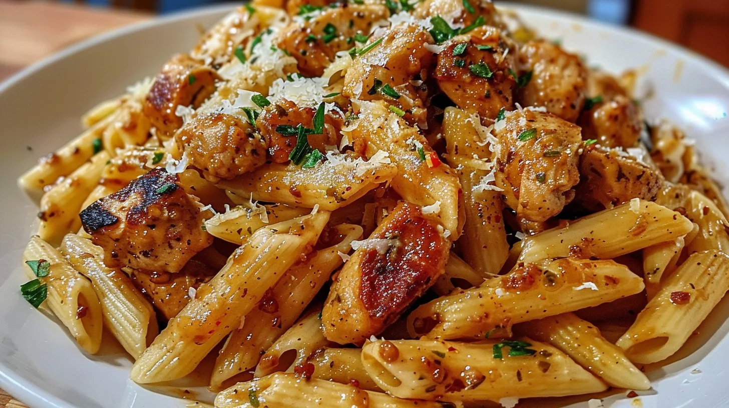 The Ultimate Sticky Honey Cajun Parmesan Chicken And Sausage Penne