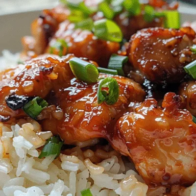 Sticky Honey Garlic Buffalo Chicken Rice