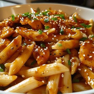 Sticky Honey Garlic Chicken Penne