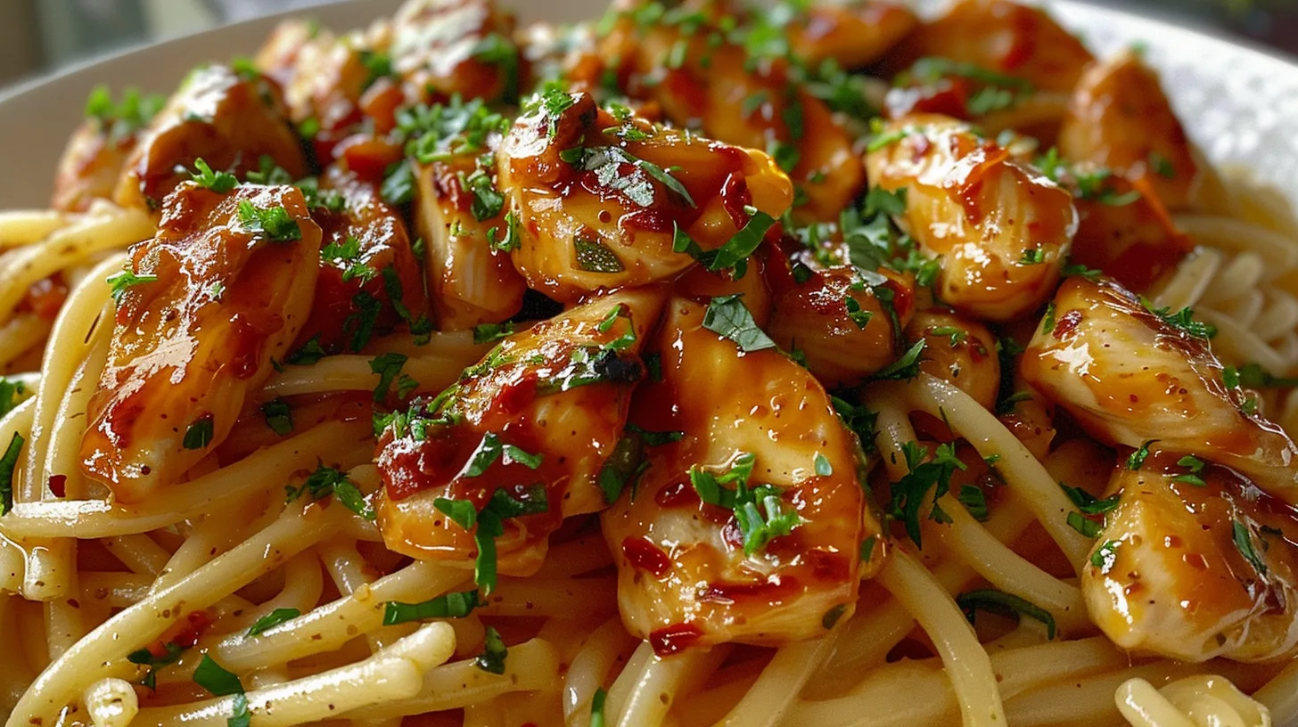The Ultimate Sticky Honey Garlic Ranch Chicken Pasta Recipe