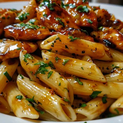 Sticky Honey Mustard Garlic Chicken Penne