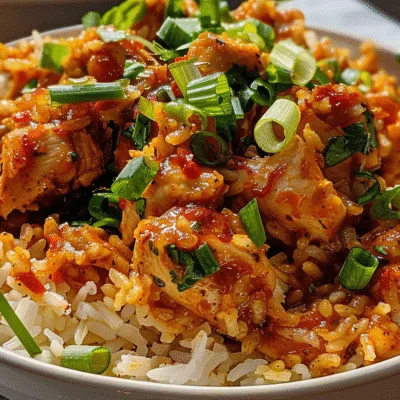Sticky Spicy Buffalo Garlic Butter Chicken Rice Skillet