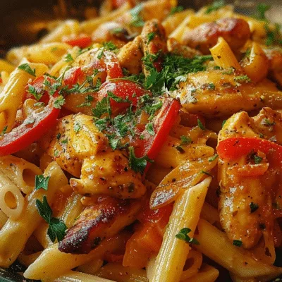Sticky Spicy Cajun Butter Chicken Pasta Skillet