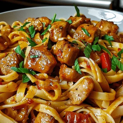 Sticky Sweet Garlic Chicken & Sausage Pasta