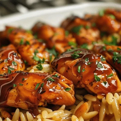 Sticky Sweet Honey BBQ Chicken Orzo