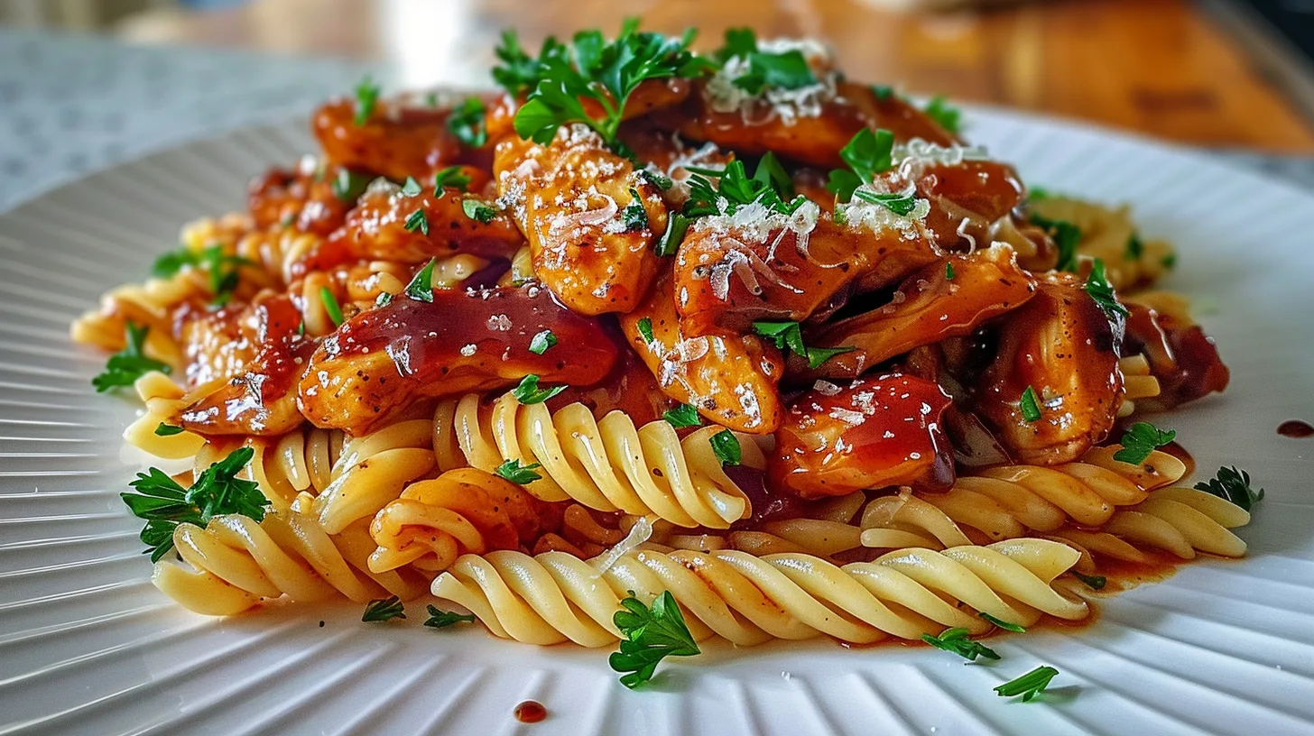The Ultimate Sticky Sweet Honey Smoky BBQ Chicken Pasta Recipe